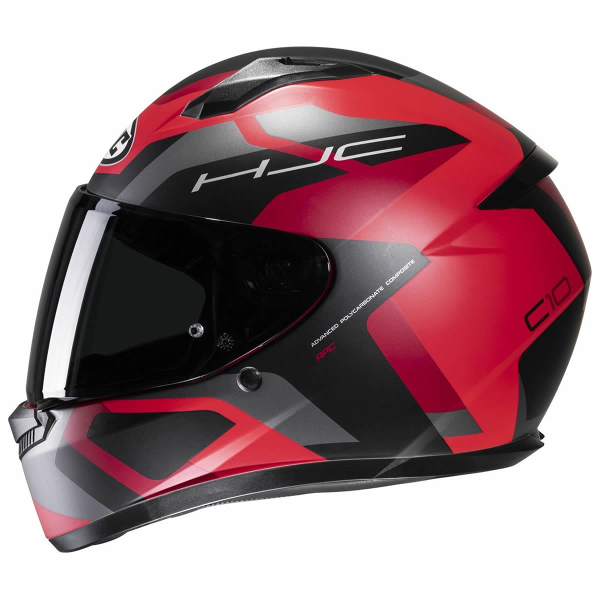 HJC C10 Tins Helm, schwarz-anthrazit-rot matt