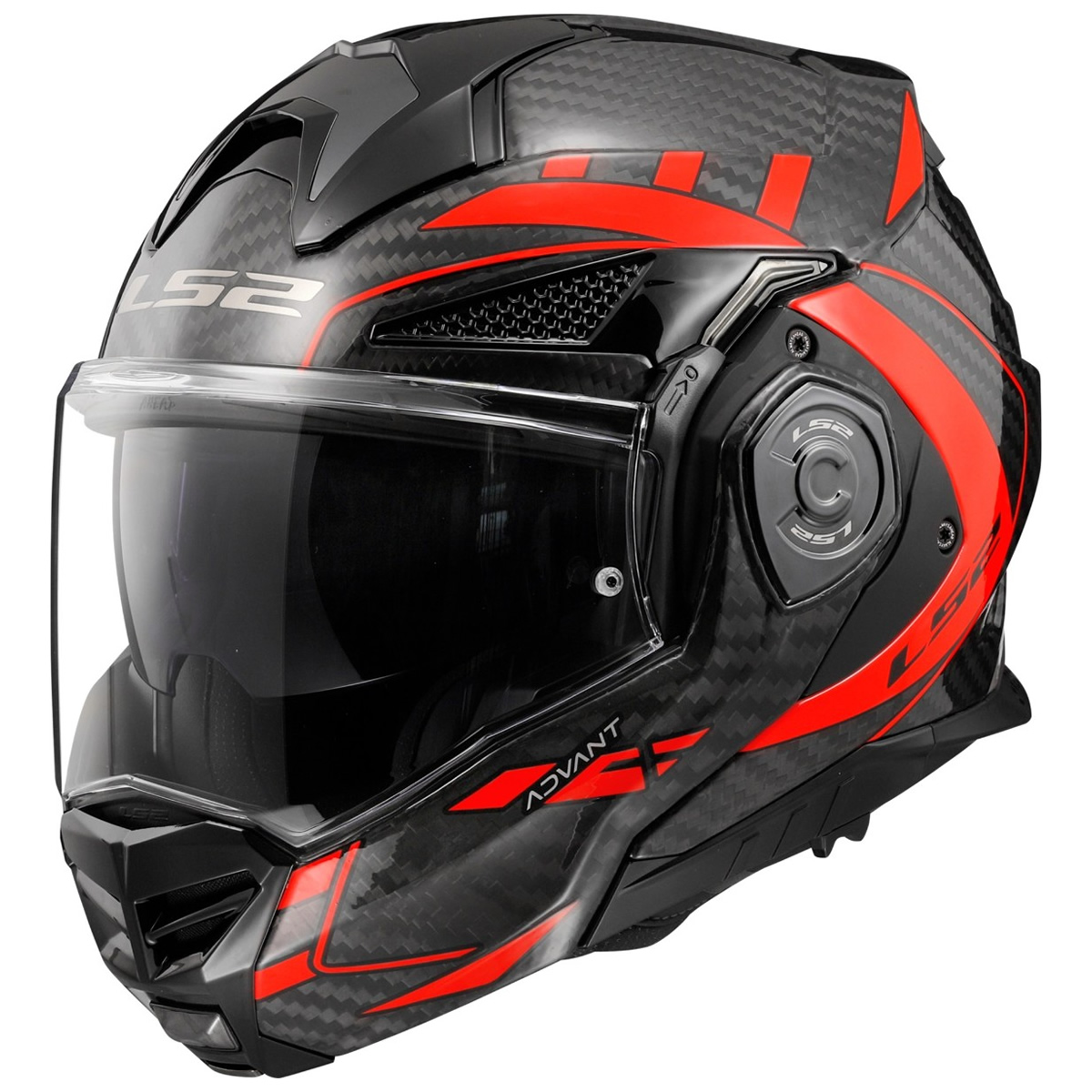 LS2 Helmets Klapphelm Advant X Carbon Future FF901, Future rot