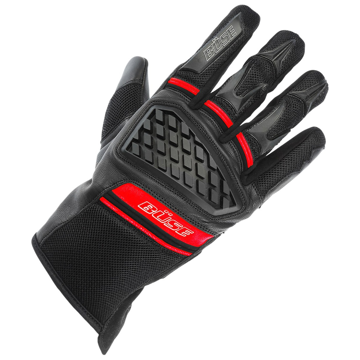 Büse Damen Handschuhe Braga, schwarz-rot