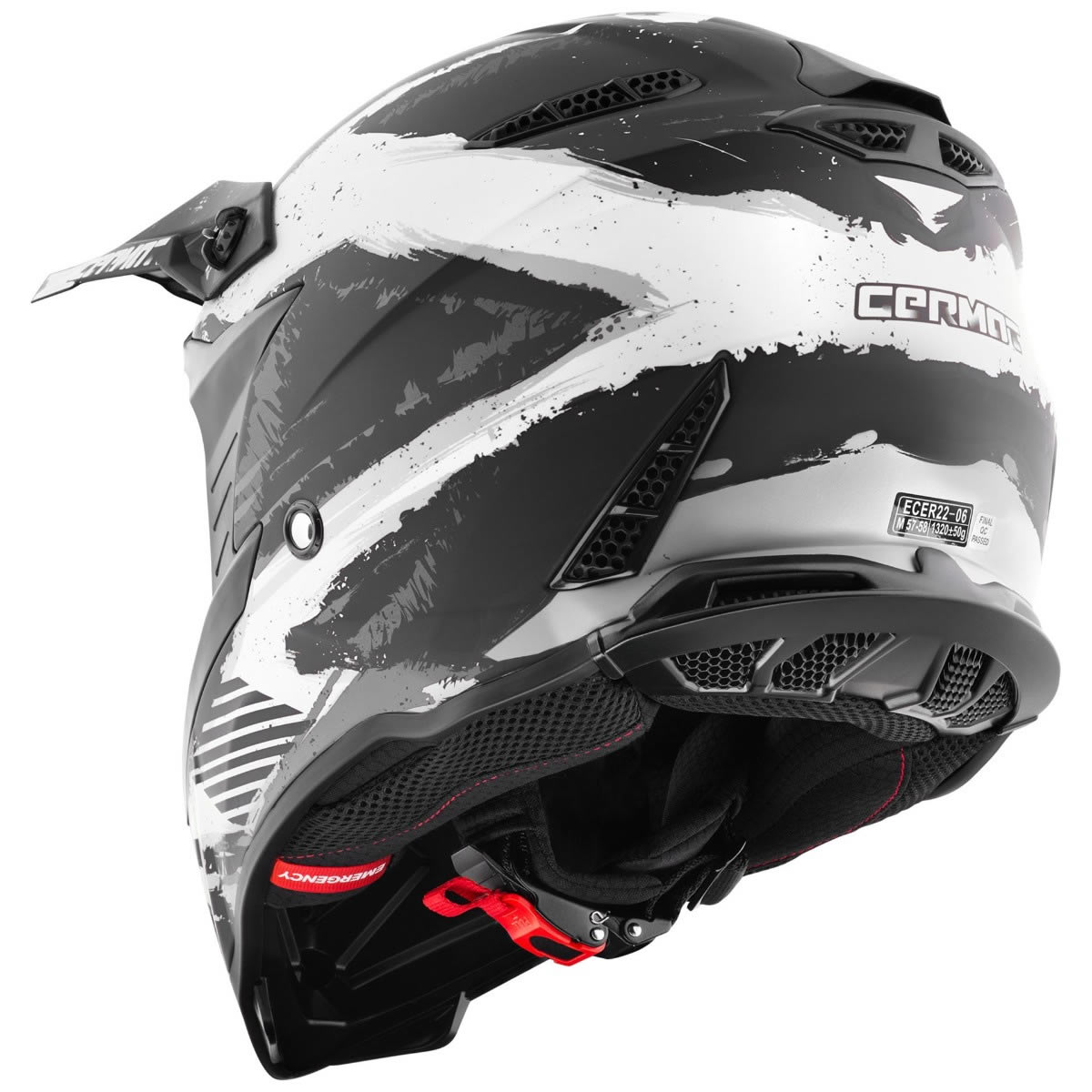 Germot GM 540 Helm, schwarz-weiß-grau matt