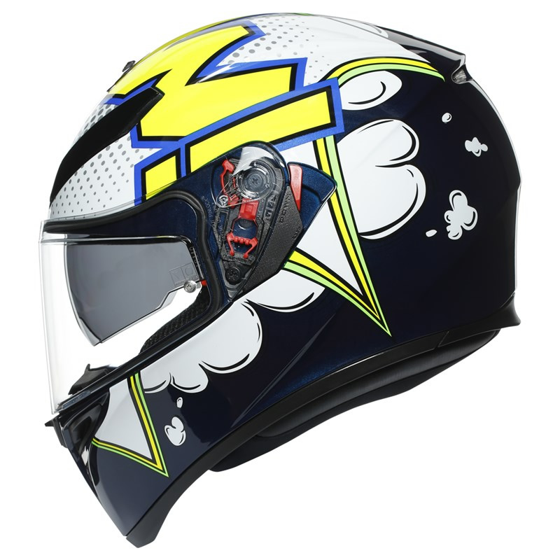AGV K-3 SV Bubble Helm, blau-weiß-fluogelb