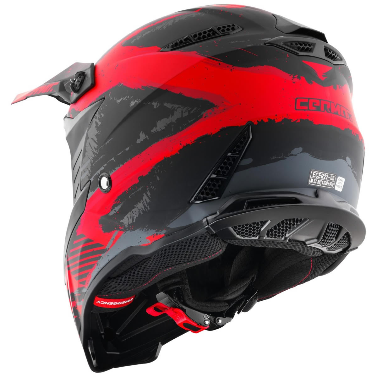 Germot GM 540 Helm, schwarz-rot matt