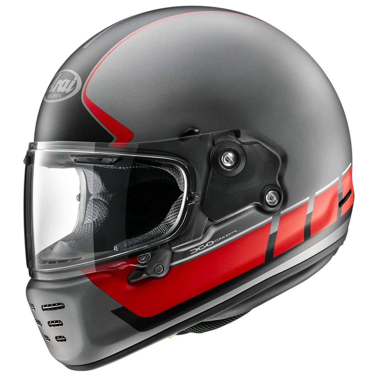 Arai Helm Concept-X Speedblock White, grau-schwarz-rot matt