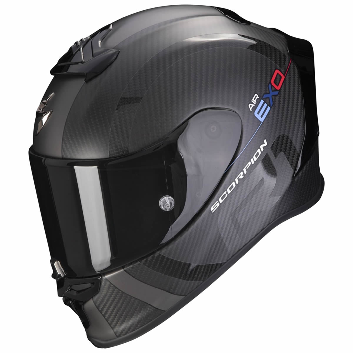 Scorpion EXO-R1 EVO Carbon Air MG Helm, schwarz-silber matt