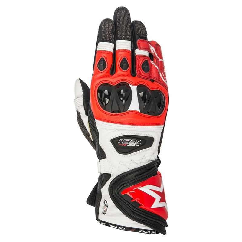 Alpinestars Handschuhe Supertech, schwarz-weiß-rot