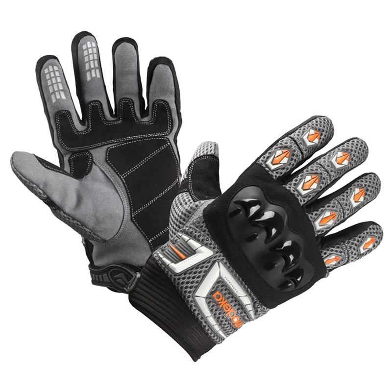 Modeka Handschuhe MX Top, grau-weiß-orange