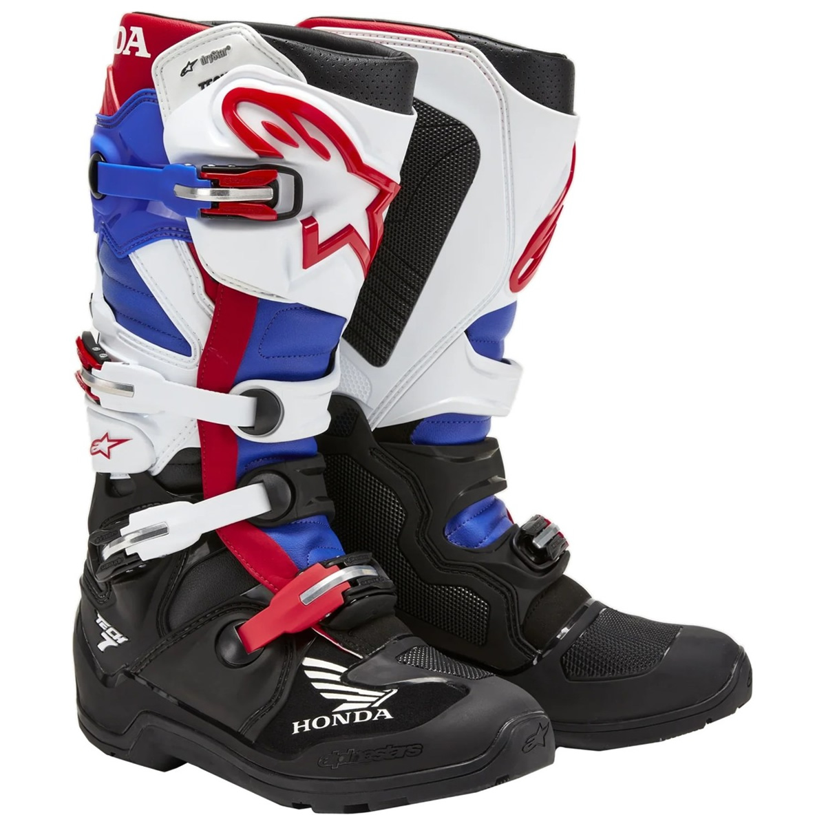 Alpinestars Tech 7 Enduro Drystar Honda Stiefel, schwarz-weiß-blau-rot
