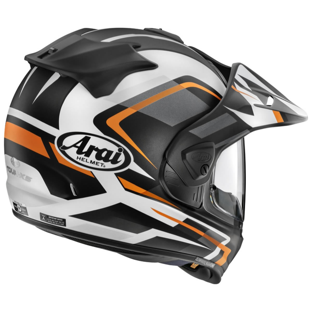 Arai Tour-X5 Discovery Orange Helm, orange-schwarz-weiß