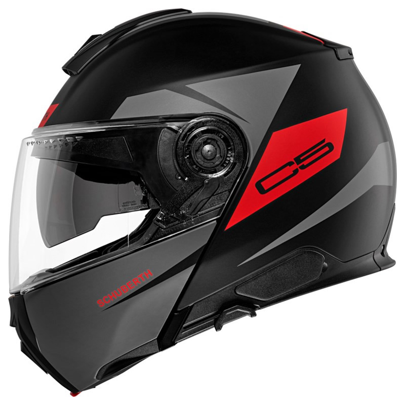 Schuberth C5 Eclipse Helm, schwarz-grau-rot matt