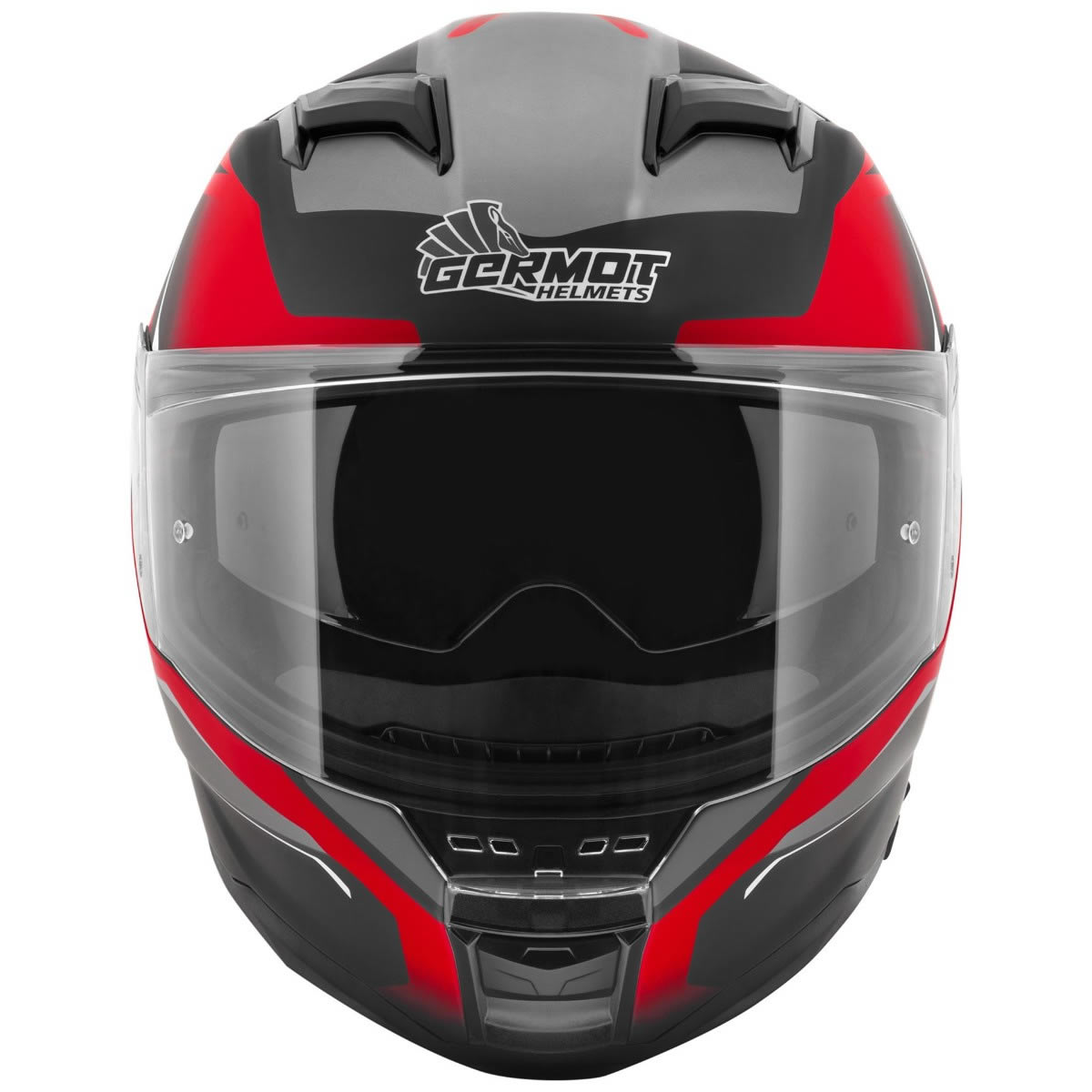 Germot GM 350 Helm, schwarz-rot matt