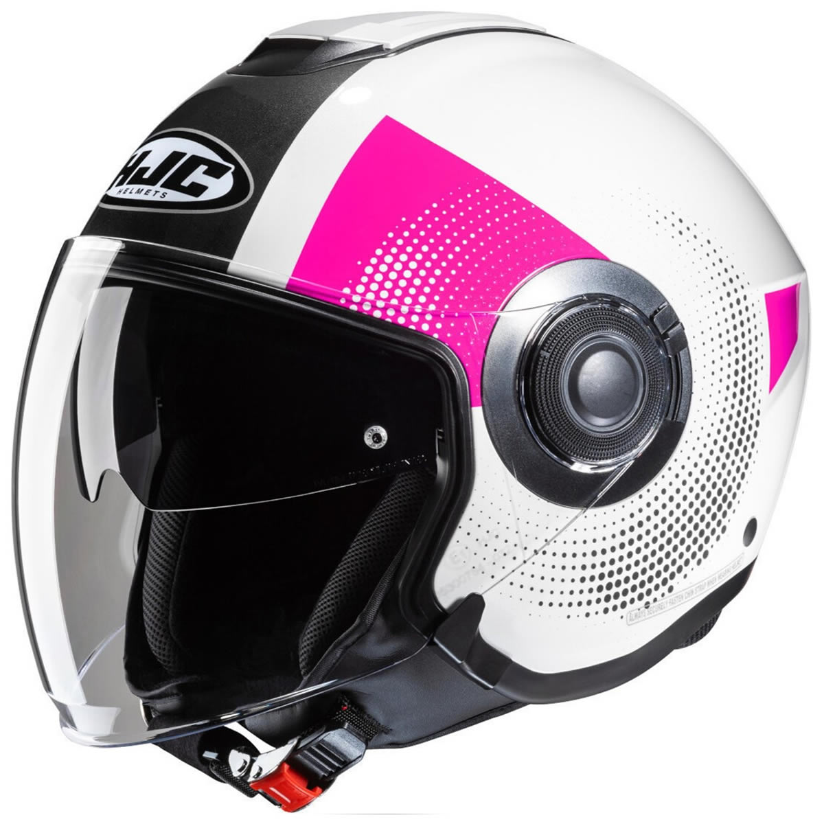 HJC i40N Pyle Helm, weiß-schwarz-pink