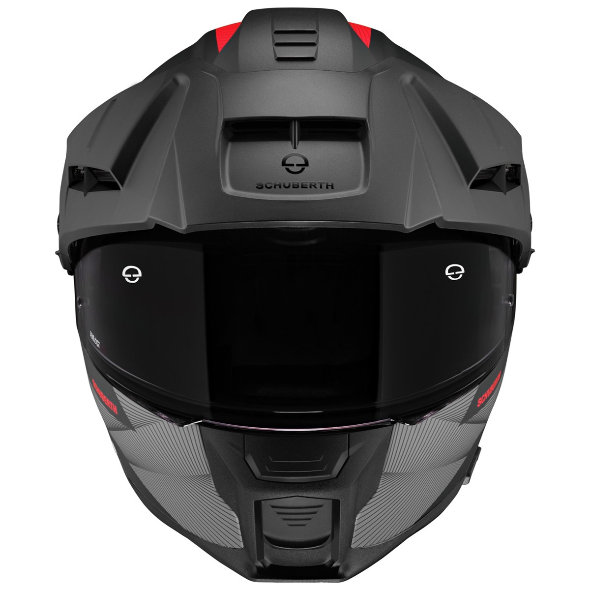 Schuberth Klapphelm Helm E2 Defender, schwarz-rot matt