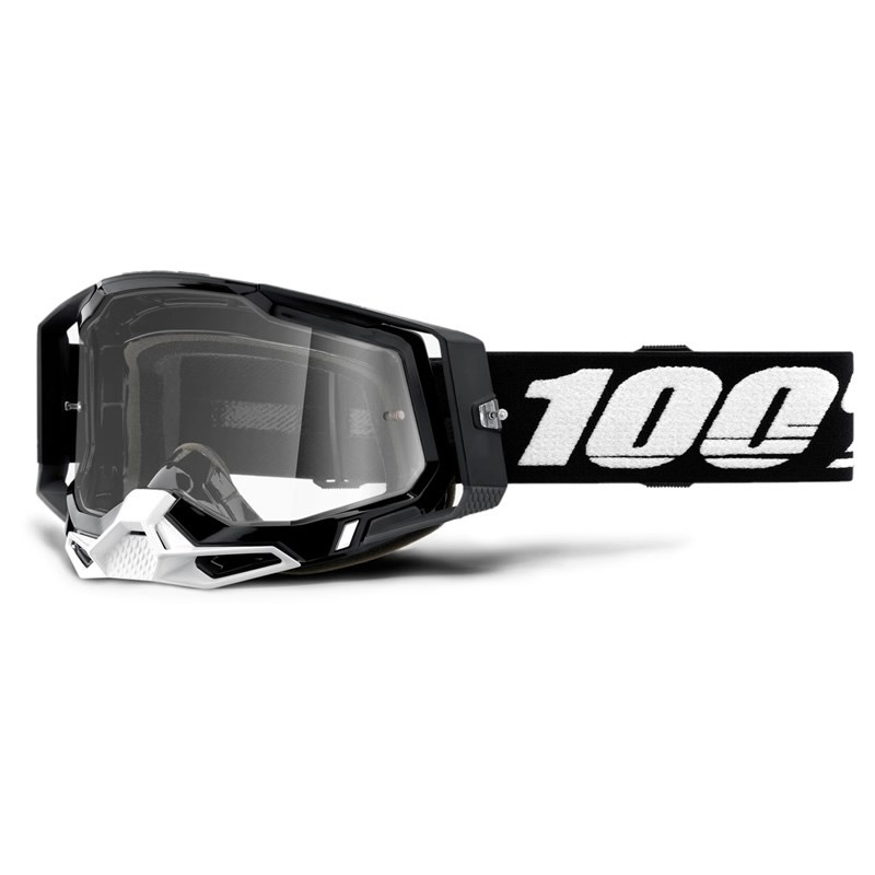 100% Crossbrille Racecraft 2, schwarz-weiß, silber-verspiegelt