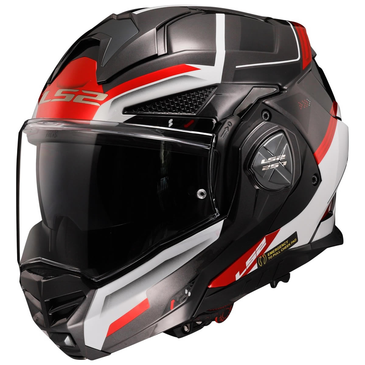 LS2 Helmets Klapphelm Advant X Spectrum, schwarz-weiß-rot