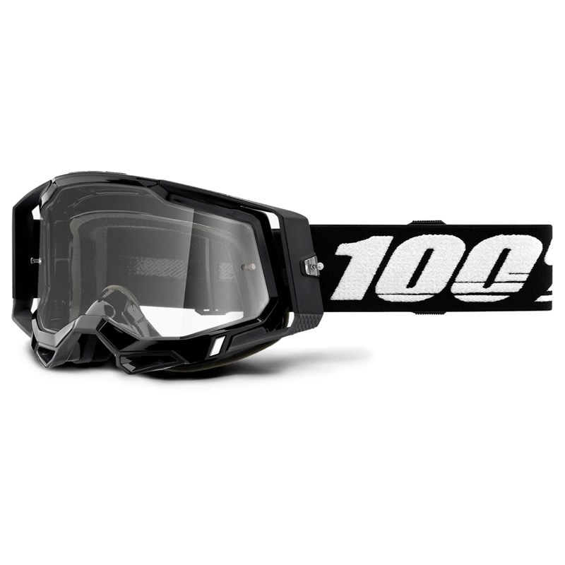 100% Racecraft 2 Crossbrille, schwarz-weiß, silber-verspiegelt