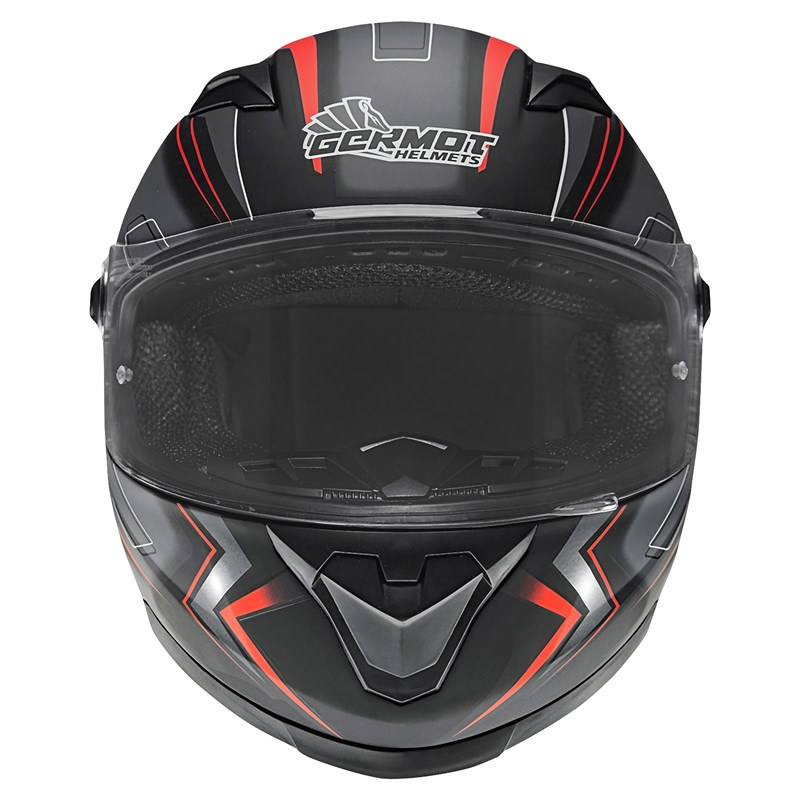 Germot Helm GM 320, schwarz-rot-matt