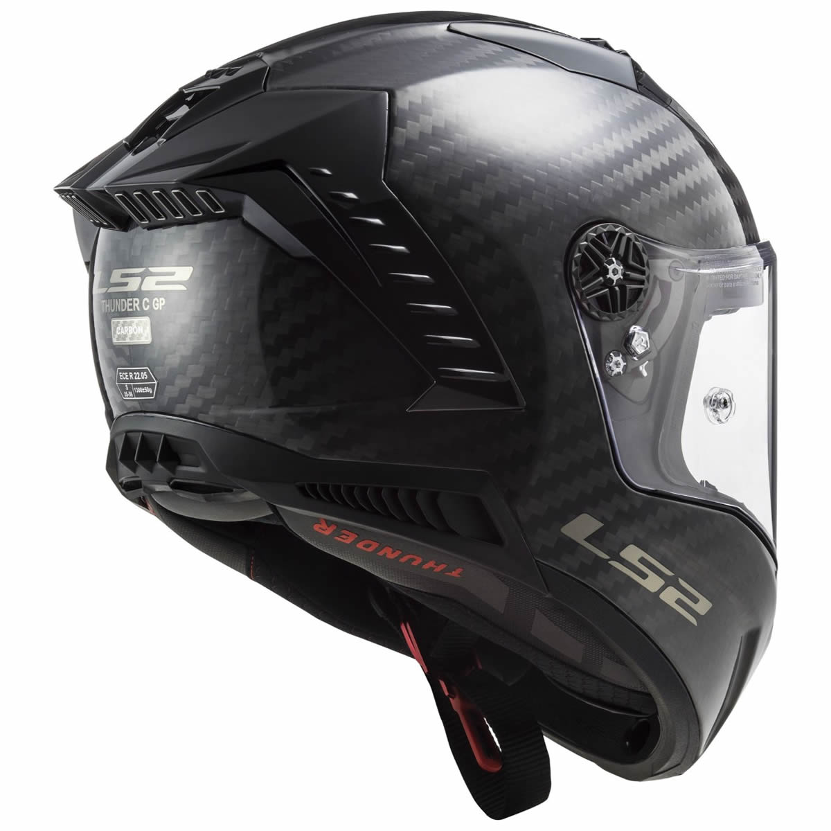 LS2 Helmets Thunder Solid FF805 Carbon Helm, carbon glanz