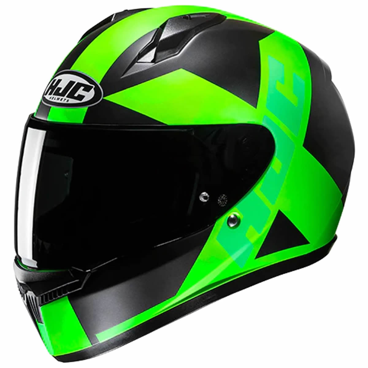 HJC C10 Tez Helm, schwarz-fluogrün matt 