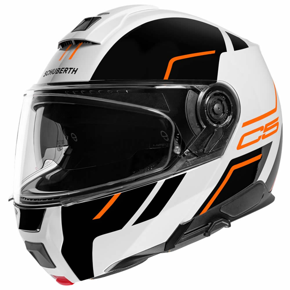 Schuberth C5 Master Helm, weiß-schwarz-orange