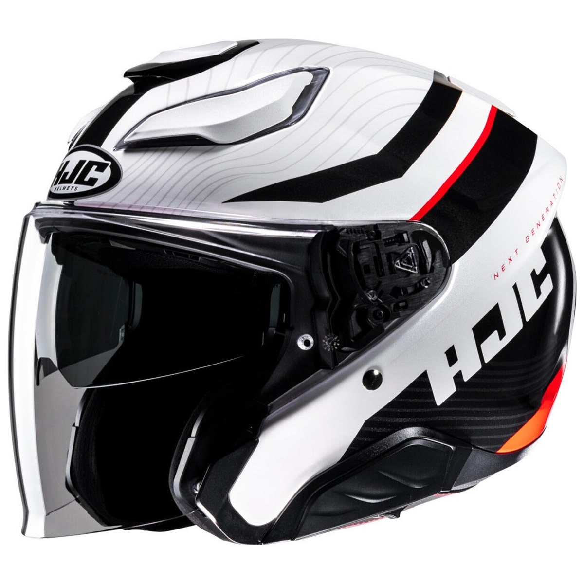 HJC F31 Naby Helm, weiß-schwarz-rot