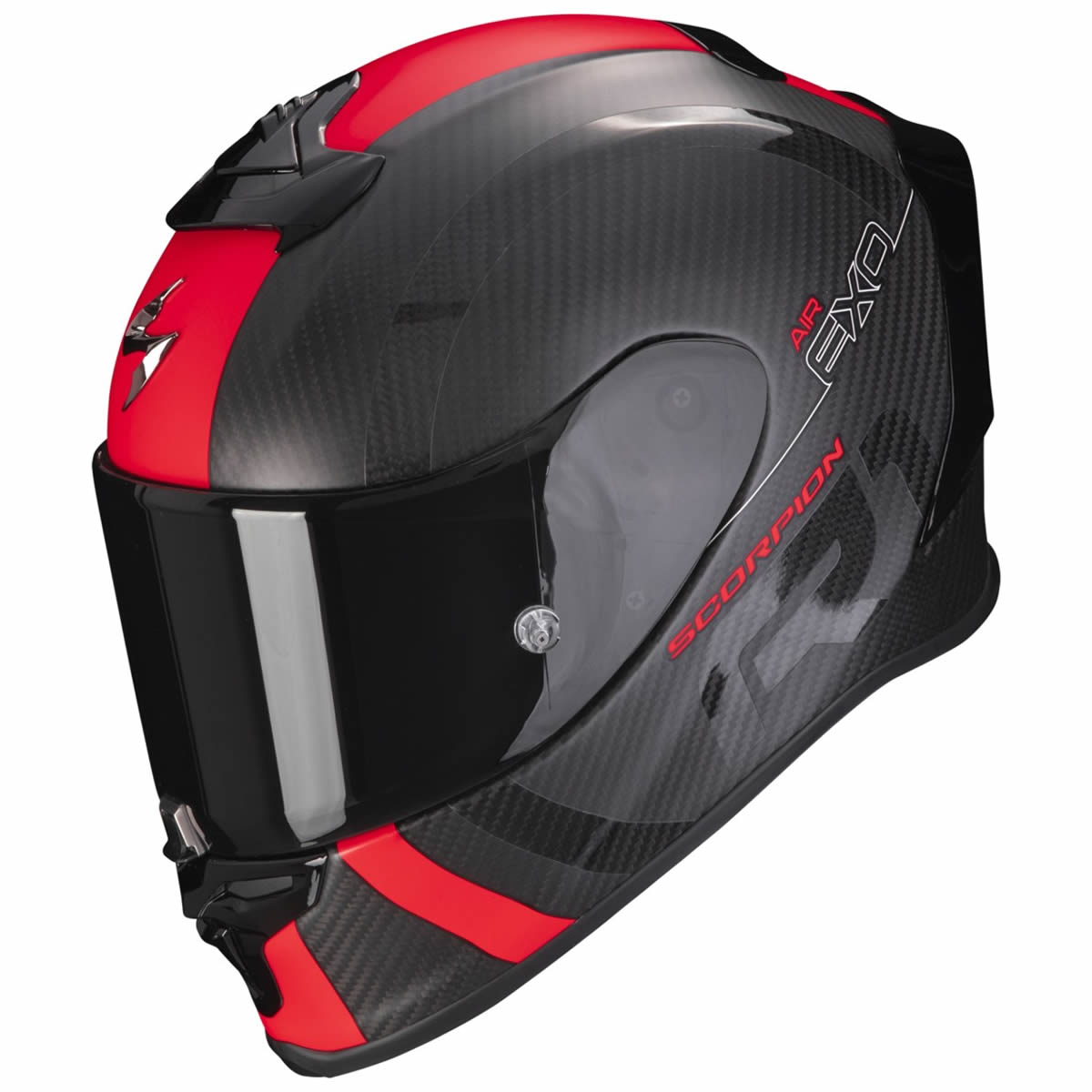 Scorpion EXO-R1 EVO Carbon Air MG Helm, schwarz-rot matt