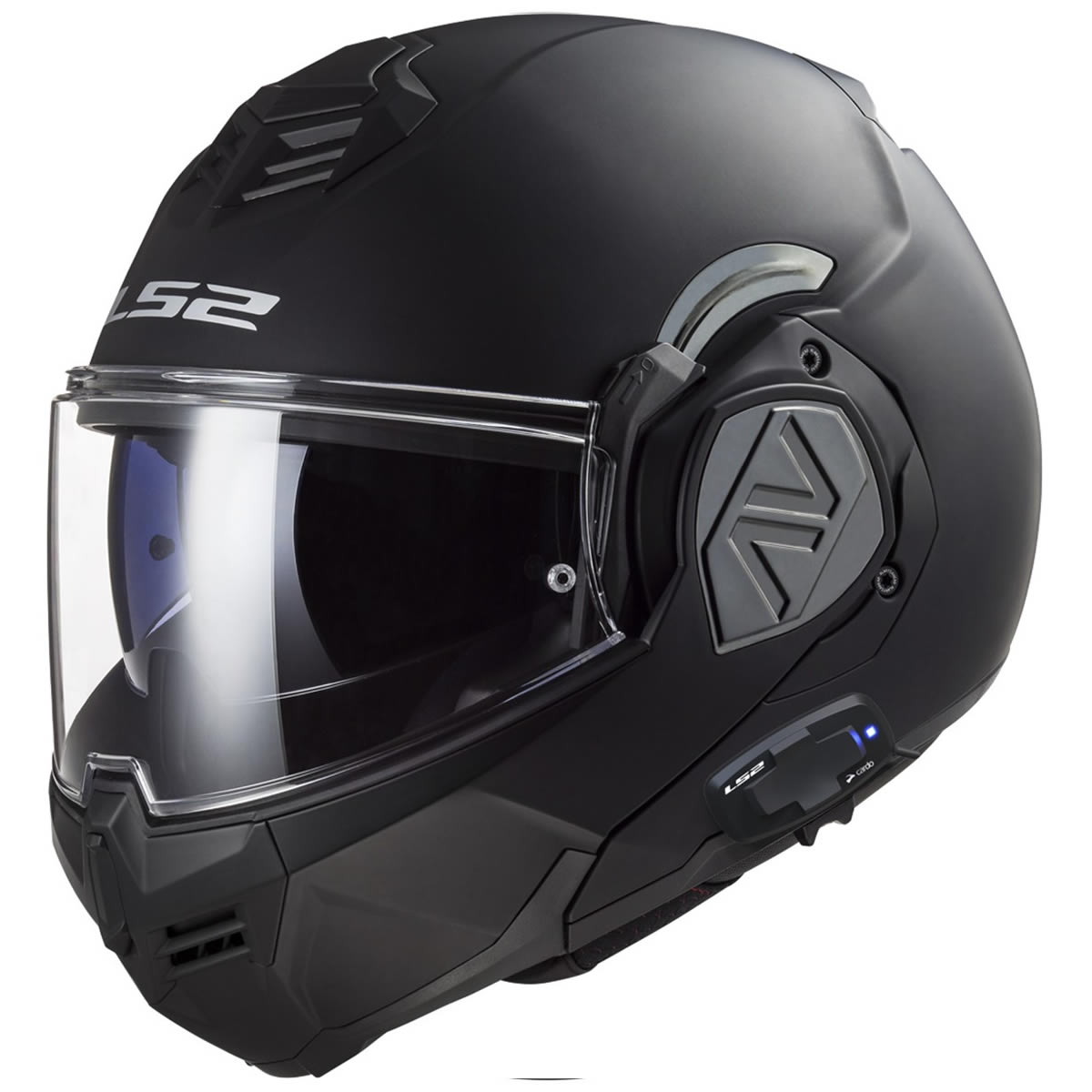 LS2 Helm Advant FF906 Helm inkl. 4X Kommunikation, schwarz matt