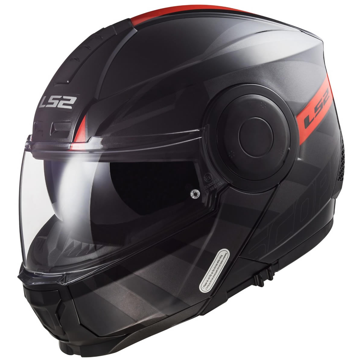 LS2 Helmets Klapphelm Scope Hamr FF902, schwarz-rot