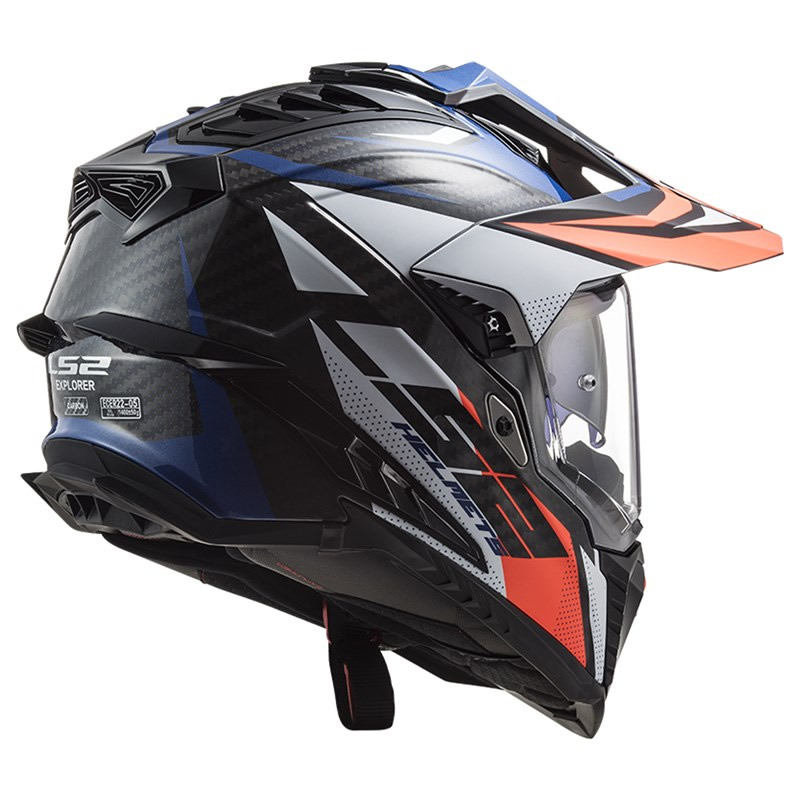 LS2 Helmets Endurohelm Explorer C Focus MX701, blau-weiß-rot