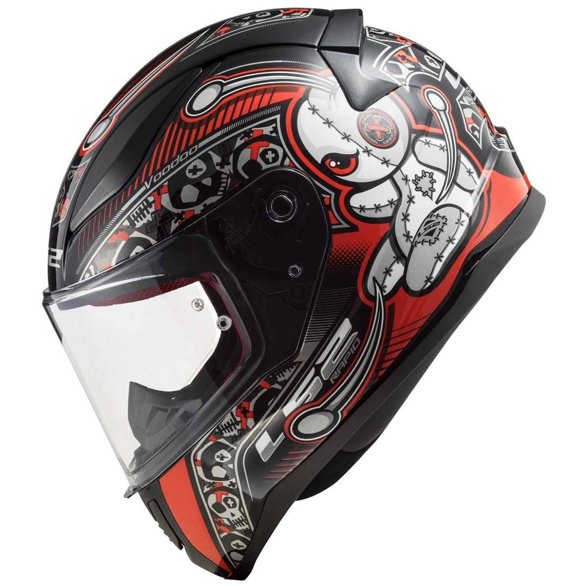 LS2 Helmets Kinderhelm Rapid Mini FF353 Voodoo, schwarz-rot