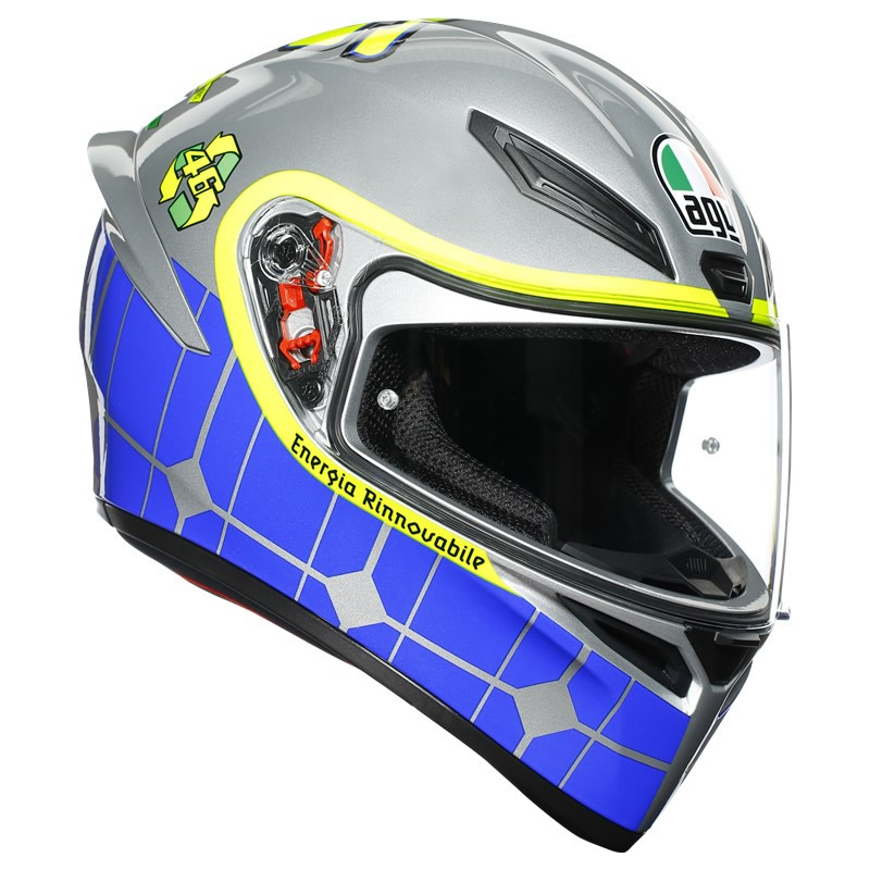 AGV K1 Rossi Mugello 2015 Helm, silber-blau-fluogelb
