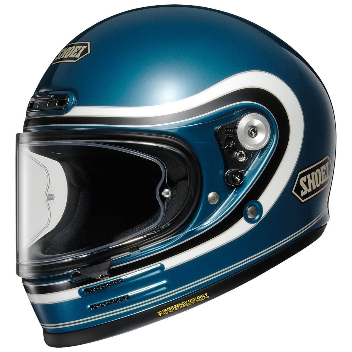 Shoei Glamster 06 Bivouac Helm, blau-weiß-schwarz