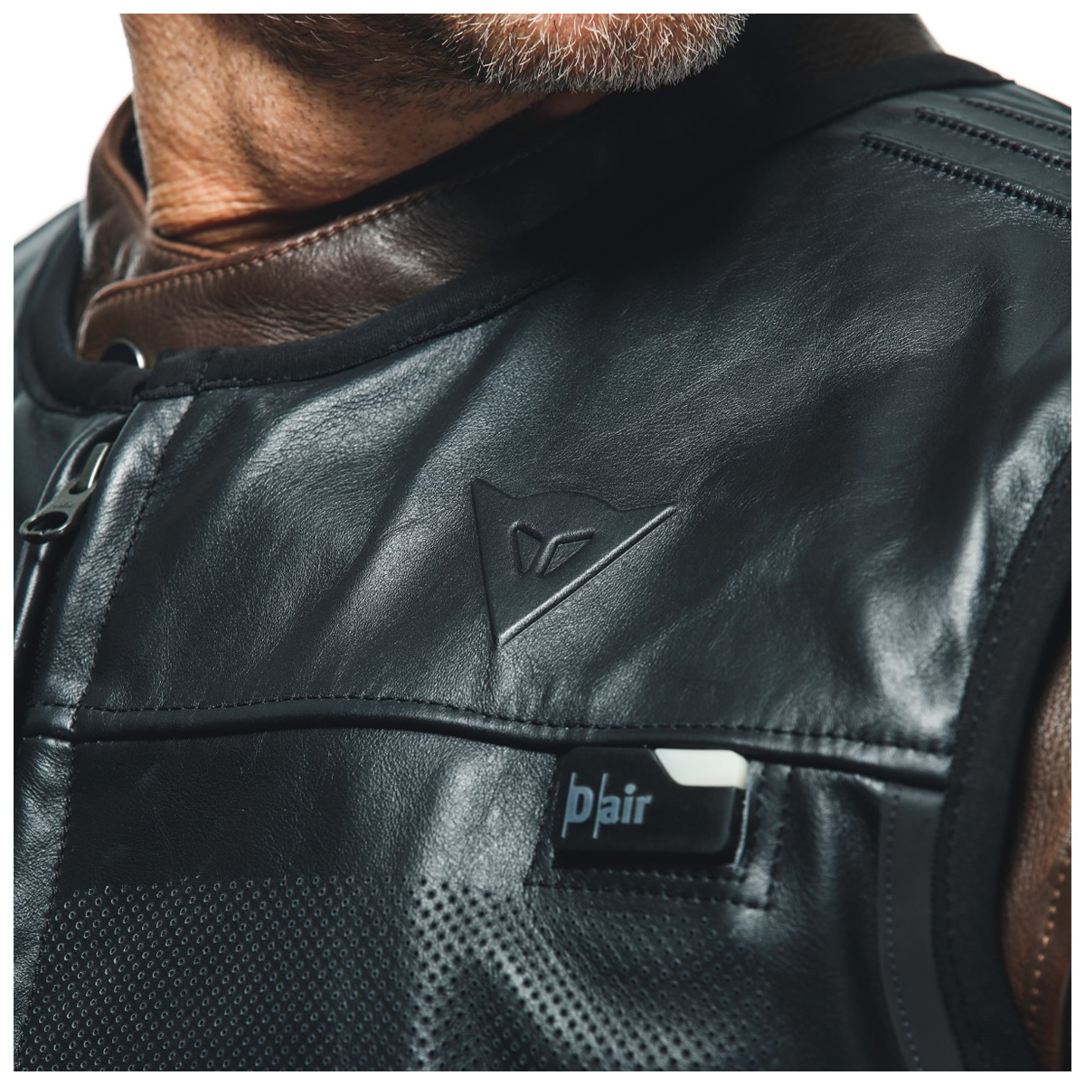 Dainese Leder Airbag-Weste Smart Jacket Leather, schwarz