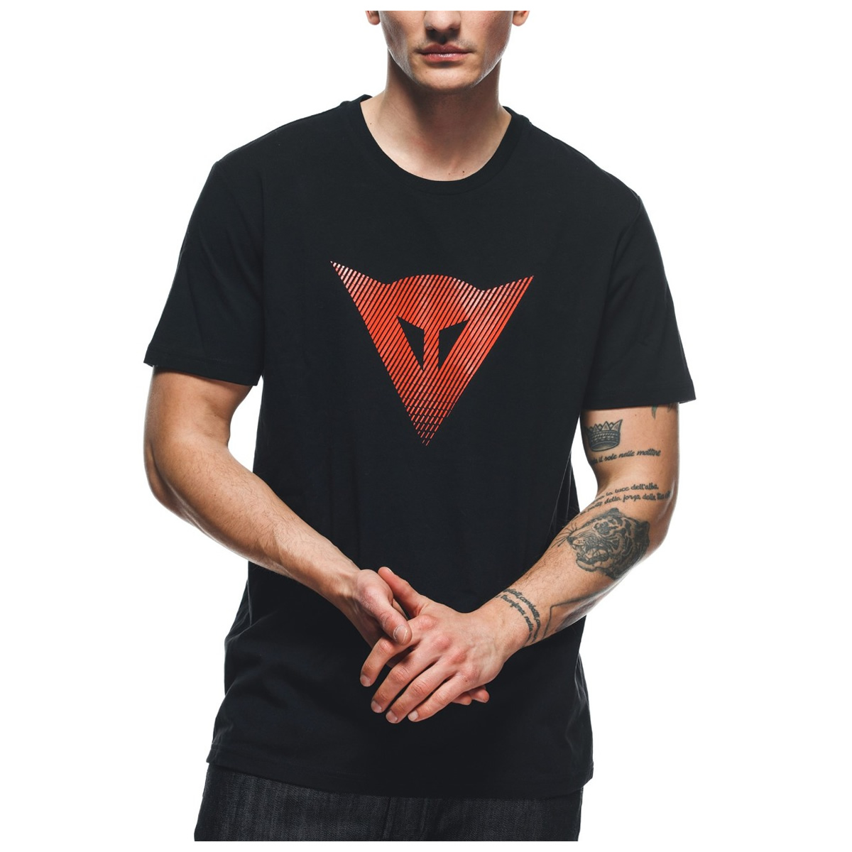 Dainese T-Shirt Logo, schwarz-fluorot