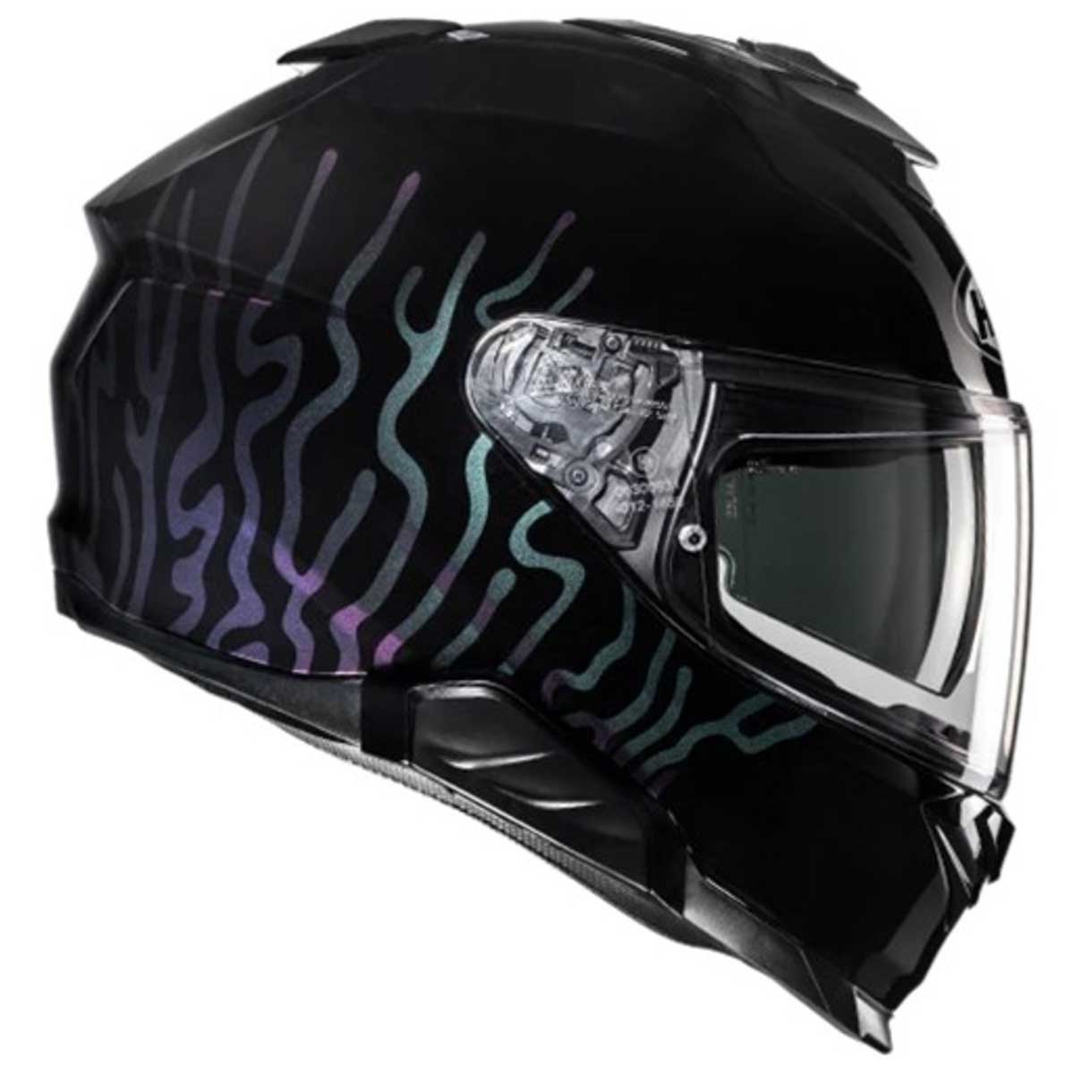 HJC i71 Celos MC5 Helm, schwarz-silber-chamäleon