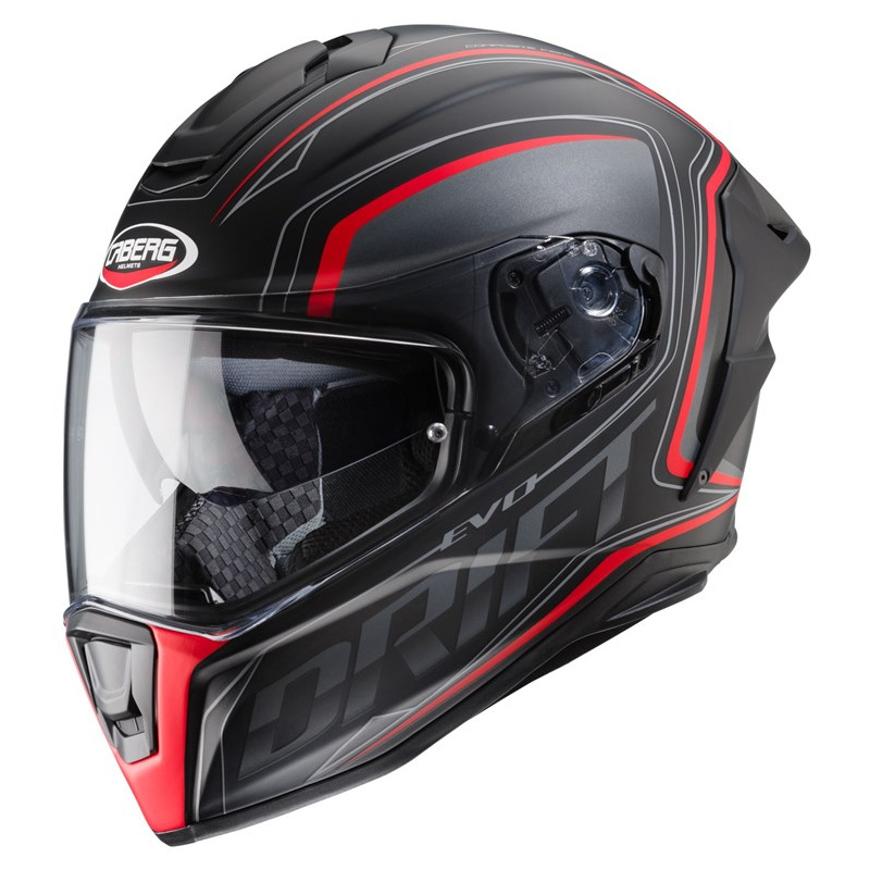 Caberg Helm Drift Evo Integra, schwarz-grau-rot-matt