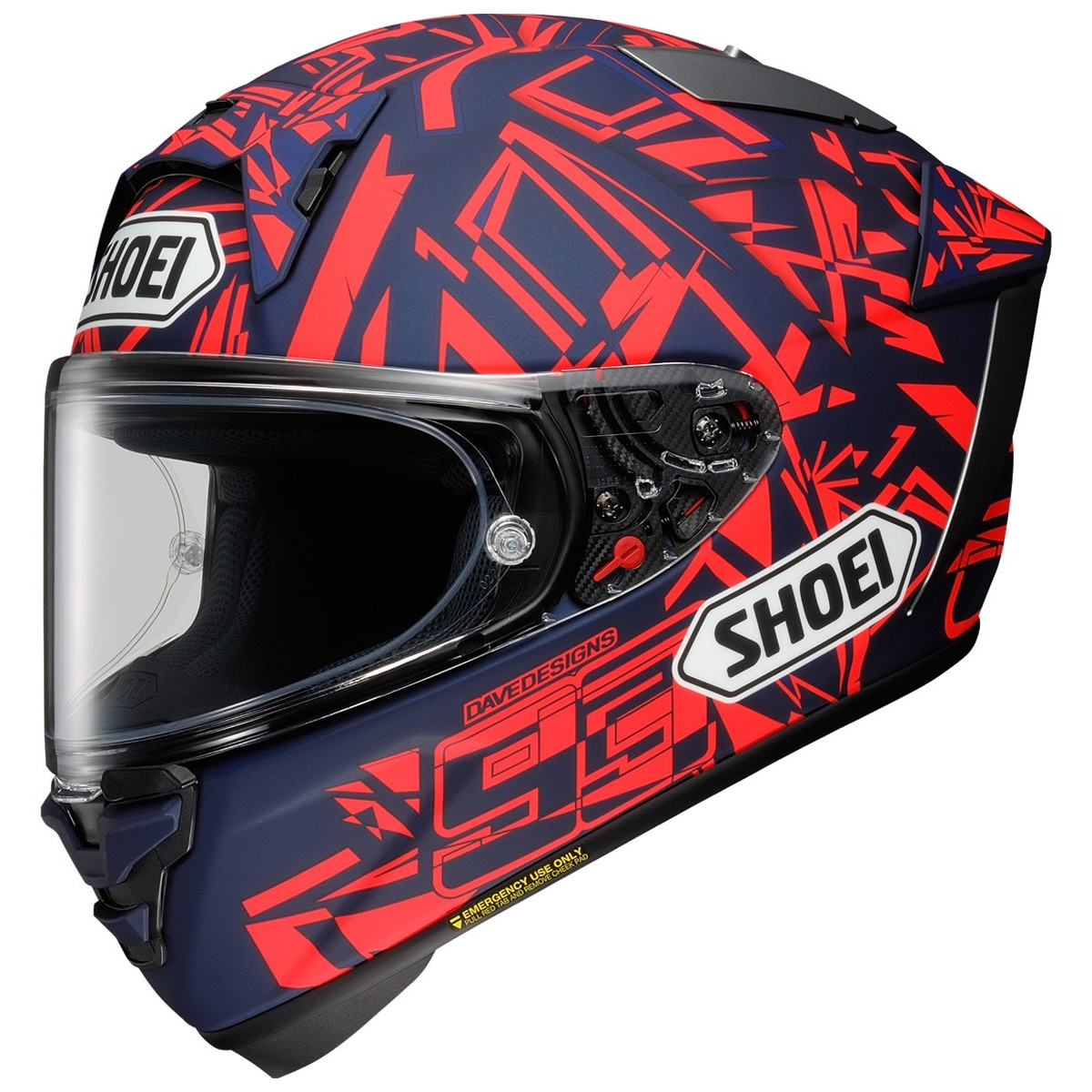 Shoei Helm X-SPR PRO Marquez Dazzle, blau-rot matt
