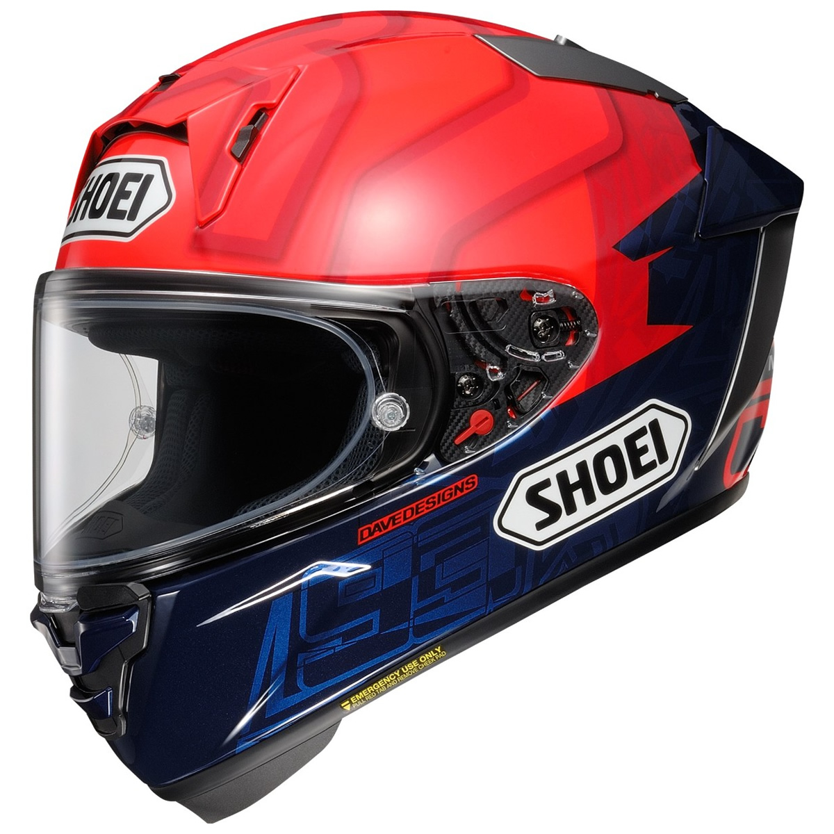 Shoei Helm X-SPR PRO Marquez7, rot-blau
