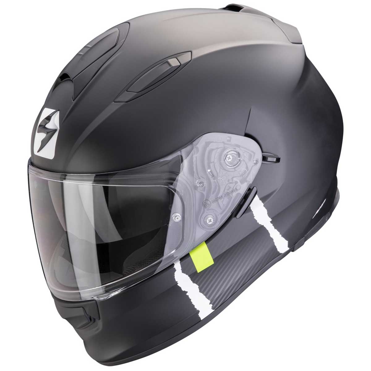Scorpion EXO-491 Code Helm, schwarz-silber matt