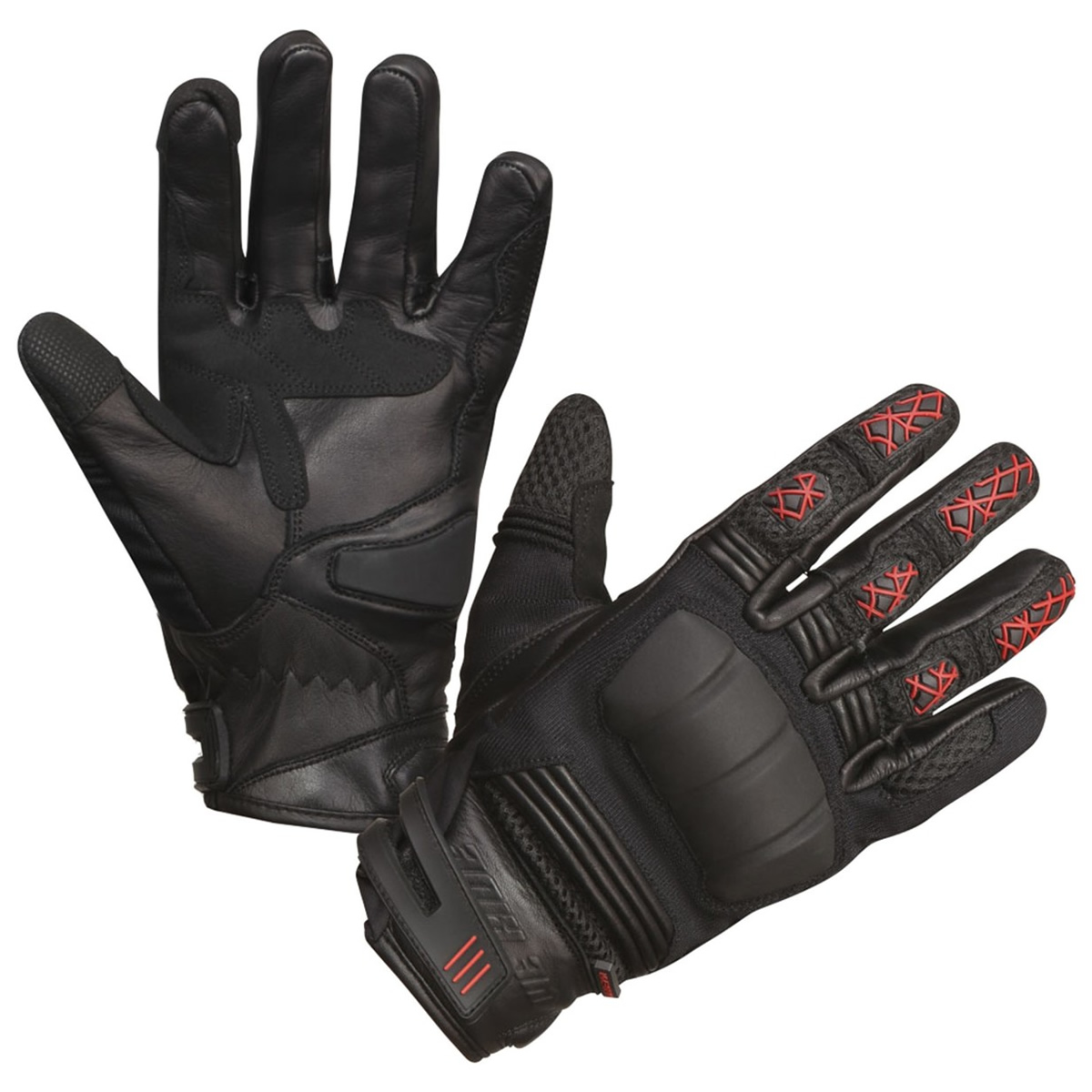 Modeka Handschuhe Ennos, schwarz-rot