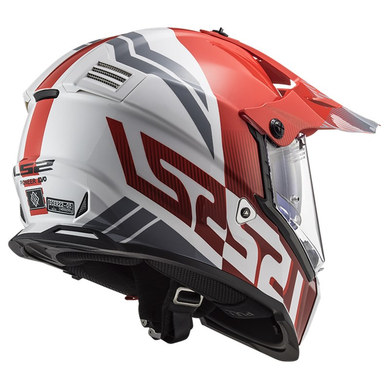 LS2 Helmets Endurohelm Pioneer Evo Evolve MX436, rot-weiß