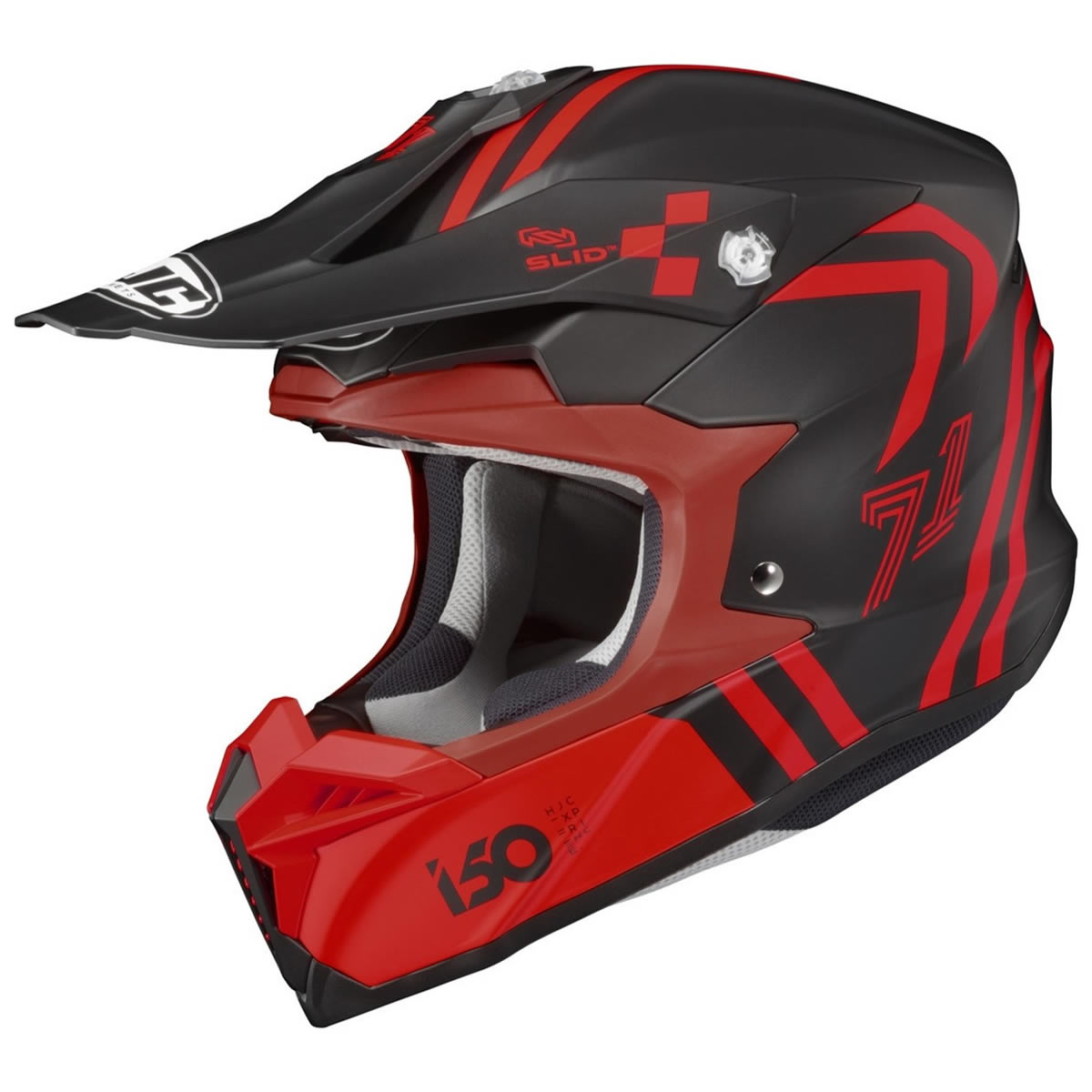 HJC i50 Hex Helm, schwarz-rot matt