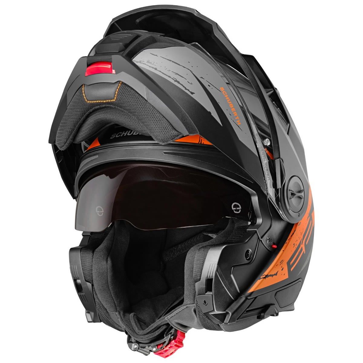 Schuberth Klapphelm Helm E2 Explorer, schwarz-grau-orange matt