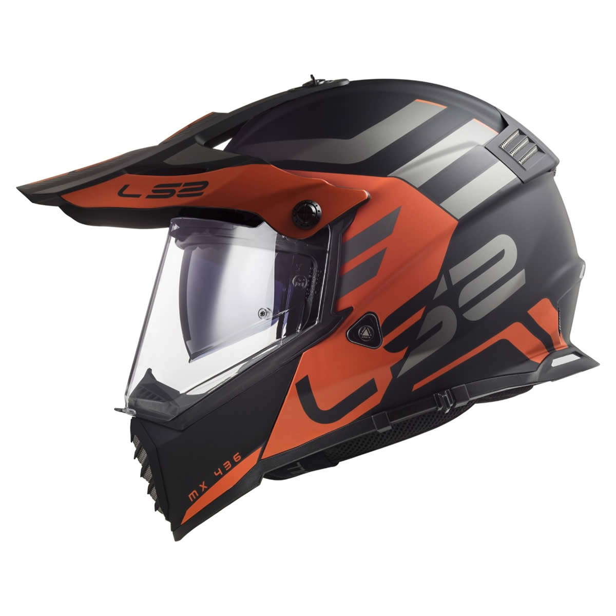 LS2 Helmets Helm Pioneer Evo MX436 Adventurer, schwarz-orange matt