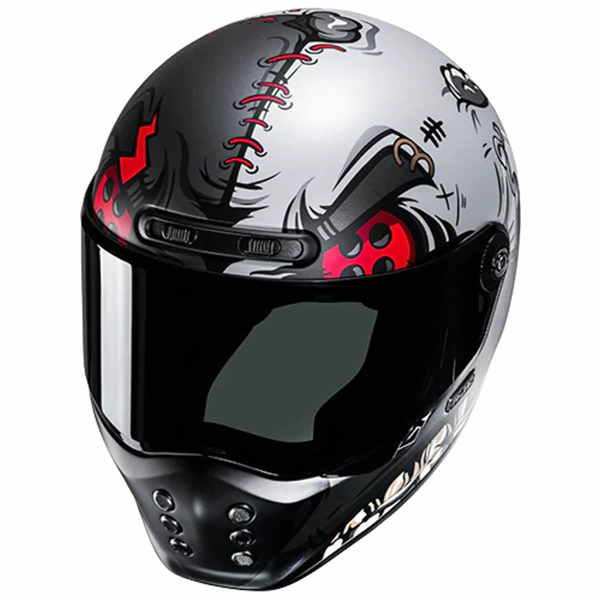 HJC V10 Vatt Helm, schwarz-grau-rot