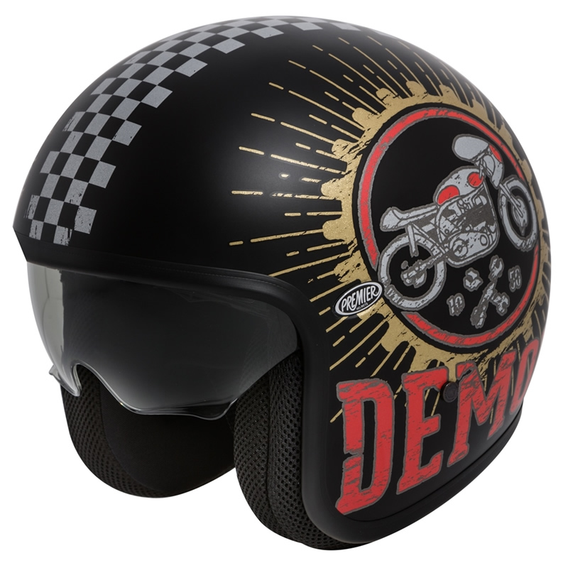 Premier Helm Vintage Speed Demon 9BM, schwarz-rot matt