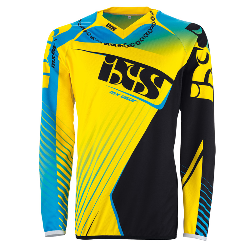 iXS Cross Shirt Atmore, blau-gelb-schwarz