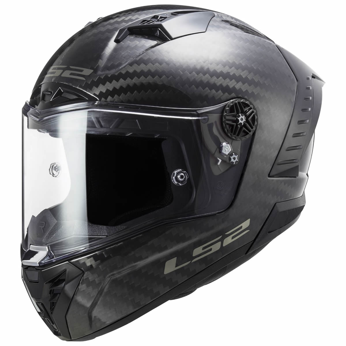 LS2 Helmets Thunder Solid FF805 Carbon Helm, carbon glanz