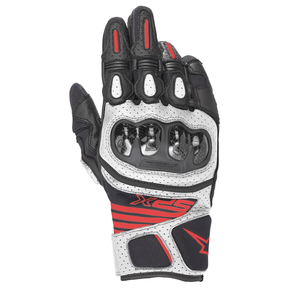 Alpinestars Handschuhe SP X Air Carbon v2, schwarz-weiß-fluorot