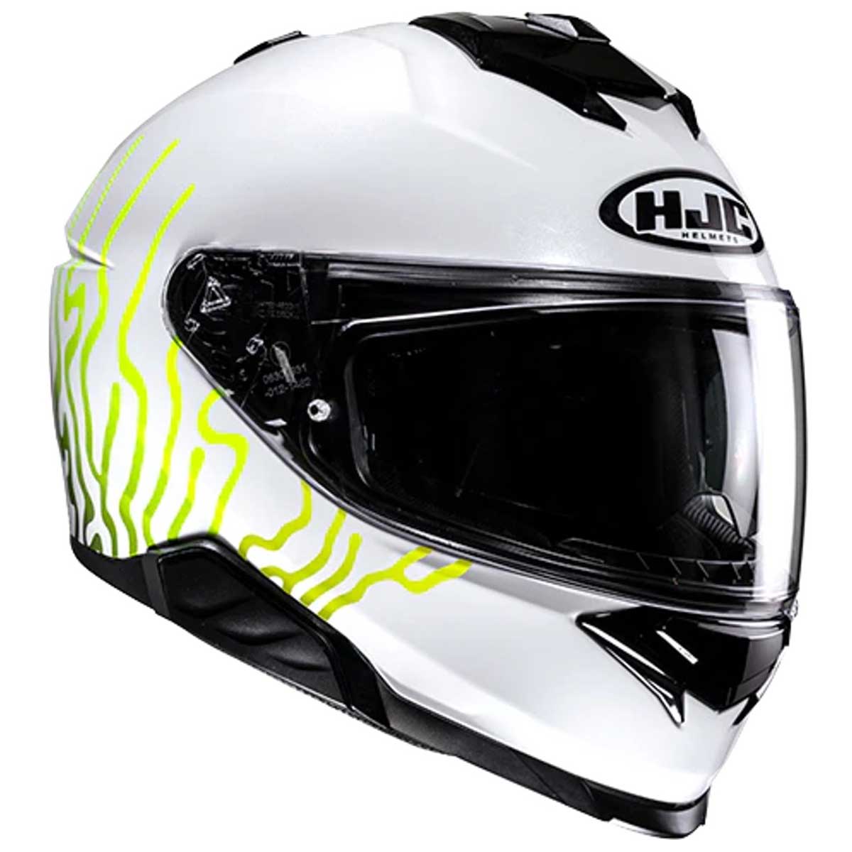HJC i71 Celos MC3H Helm, weiß-schwarz-fluogelb