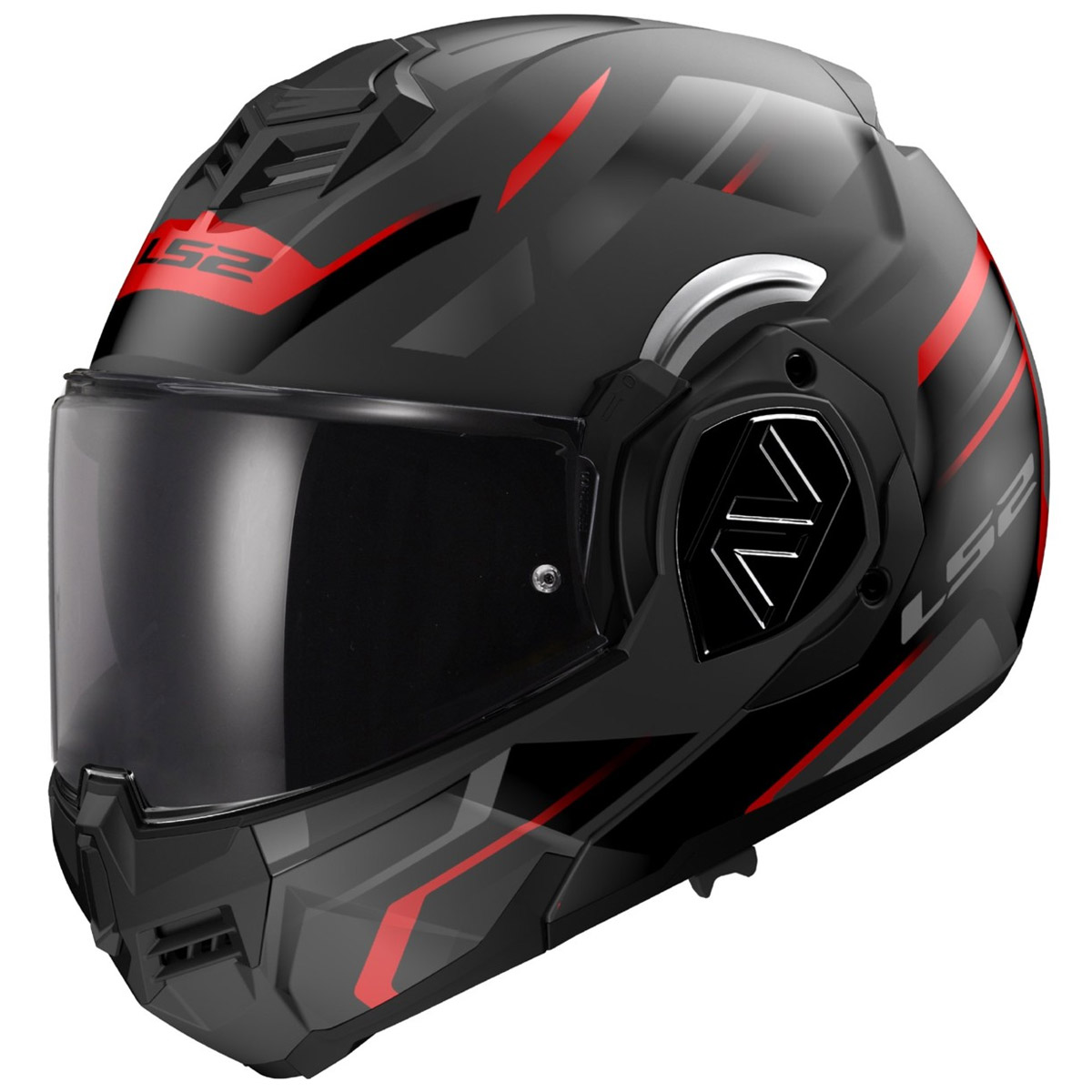 LS2 Helmets Advant Kuka FF906 Klapphelm, schwarz rot matt